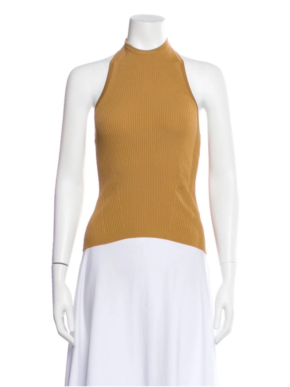 Zimmermann Mustard Ribbed Halter Tank Top